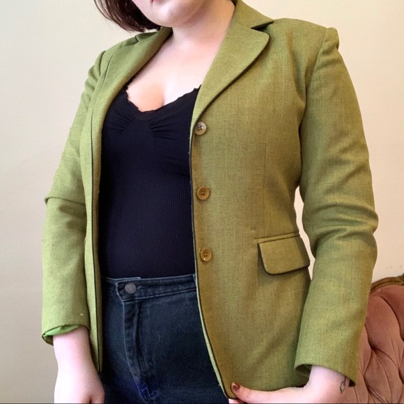 Vintage 90s Green Suit - Skirt & Blazer - Size 8 - Picture 4 of 9